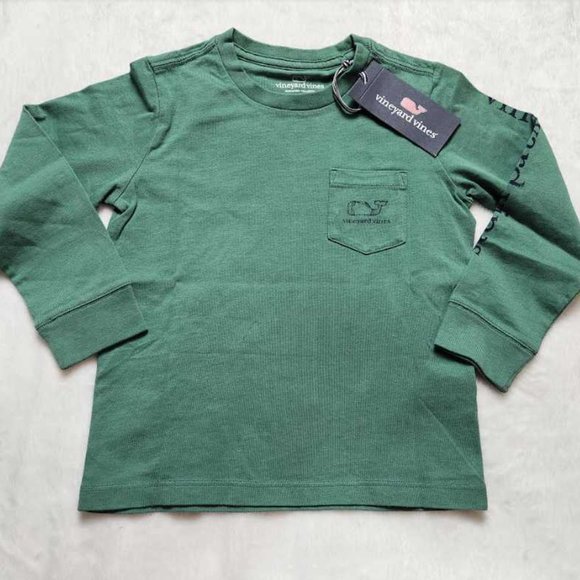New boys 4T Vineyard Vines vintage football whale long sleeve pocket tee - Picture 3 of 5